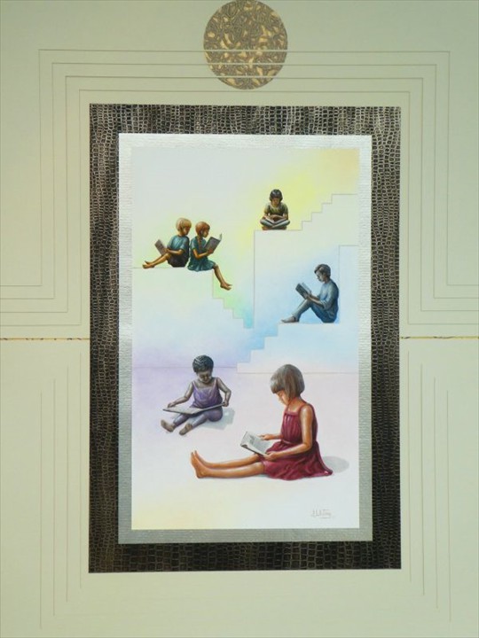 FOR THE LOVE OF BOOKS - 15 x 30 - OIL ON PAPER
