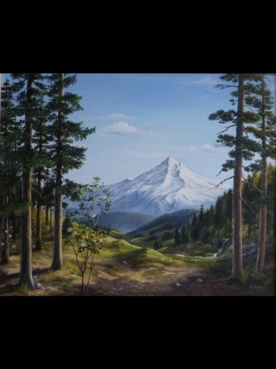 SPRINGTIME ON THE MOUNTAIN - 20 x 16 - OIL